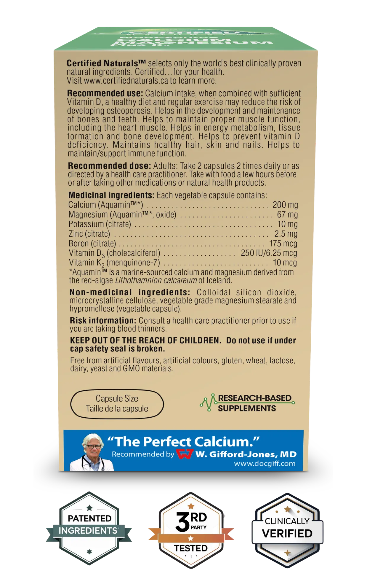 Calcium-Magnesium from Plant Source Aquamin - 240 Capsules