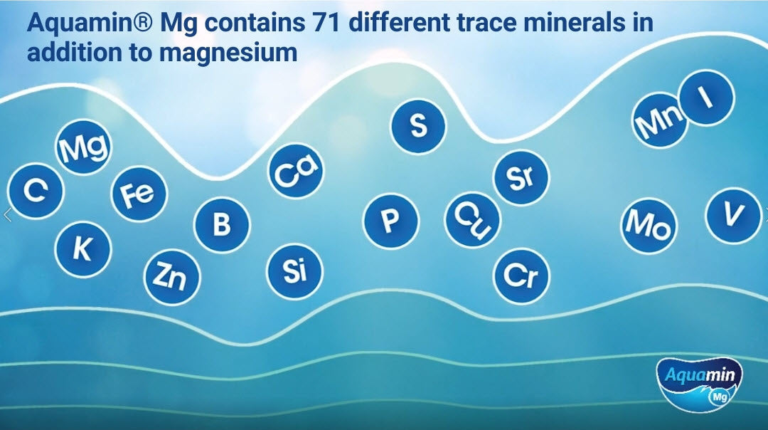 Aquamin Mg contains 71 different trace minerals in addition to magnesium