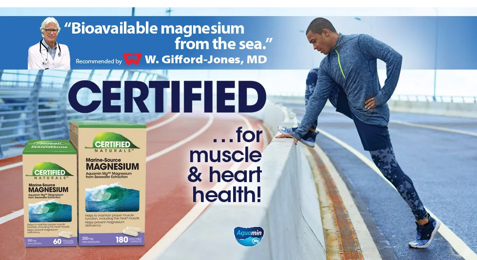 Marine source magnesium with aquamin for muscle and heart health